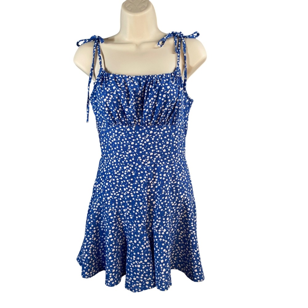 Unbranded Floral Babydoll Mini Dress Womens Small Milkmaid Coquette Cottagecore